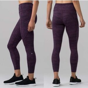 Rare Lululemon Fast & Free 7/8 Tight II Nulux 25" Salt Dark Mystic Black Size 4